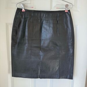 Vintage Terra‎ Luna Womens Skirt Leather Pencil Sz 11 Lined Biker Grunge Goth